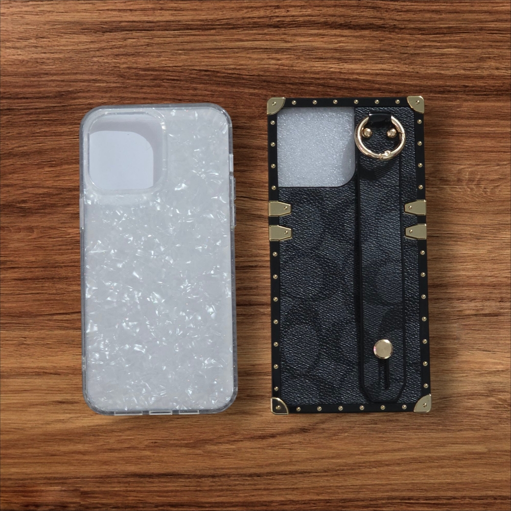 IPhone 14 Pro Max- Black and Gold Protective Phone Case with Raised Edges